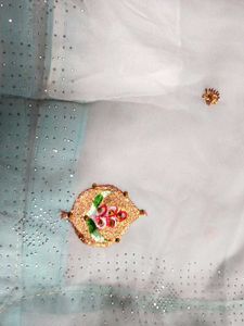 Light Weight Embroidery And Stone Work Saree