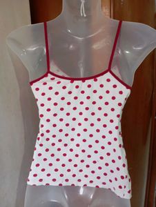 White Polka Dot Cami Top