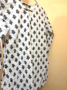 Women's White Printed Kurta