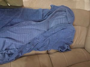 Blue Textured bathrobe unisex freezise