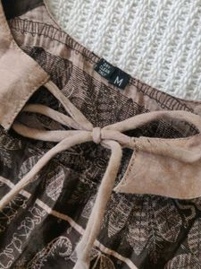 Brown Printed Dress