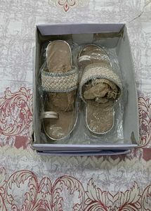 Woven Wedge Sandals with Embellished Straps
