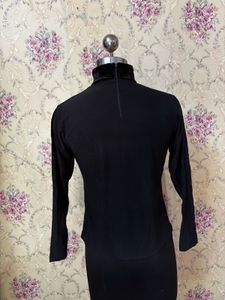 Sparkling Black Turtleneck Top