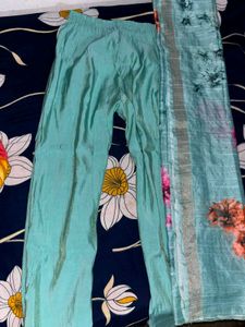 Beautiful Teal Embroidered Kurta Set