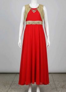 Red & Gold Festive Girls Dress