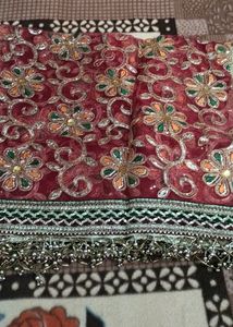 Bridal Dupatta With Latkan Work