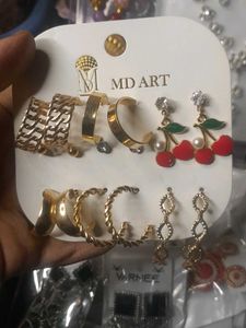 Chic Gold-Tone Earring Set