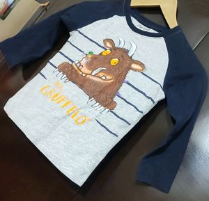 Grey &amp; Navy Blue T-shirt For Baby Boy 3- 4 Year