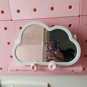 Cute Cloud Mirror with Shelf