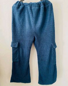 Cozy Blue Fleece Cargo Pants