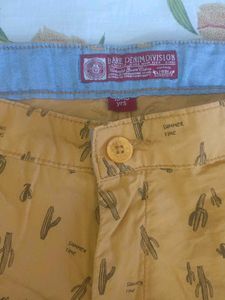 Fun Cactus Print Yellow Shorts