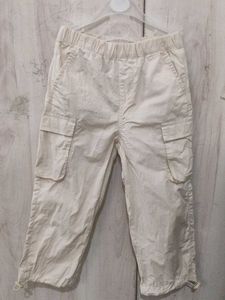 Cream Cargo/Parachute Pants