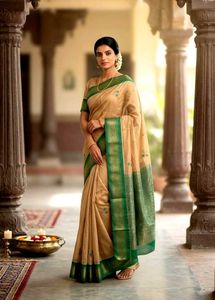 Elegant Beige and Skin Colour Saree