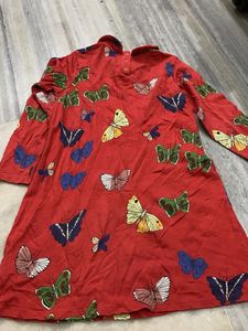 Charming Red Butterfly Print Dress