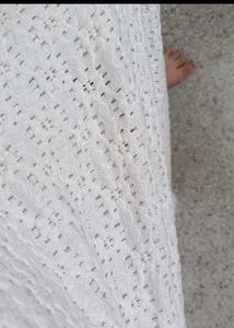 Chic White Textured Midi Dress
