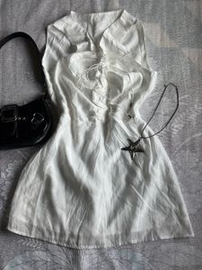 Cute White Mini Dress (XS)