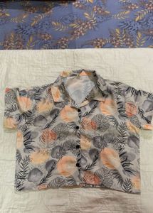 Stylish Tropical Print Button-Up Shirt