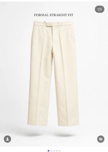 Classic Cream Straight Fit Trousers newwdtag