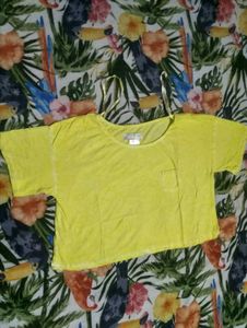 Yellow Cropped Tee