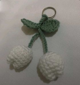 crochet tulips keychain