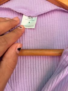 Lilac Ribbed Zip-Up Tank Top