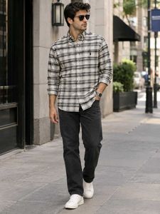 Men's Plaid Button-Down Shirt