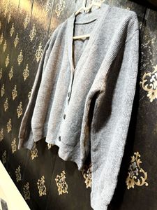 Grey Knit Cardigan 🦋🌸