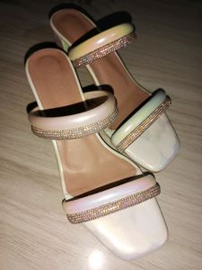 White Stone Heels For Women