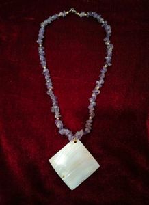 amethyst elegant necklace with shell pendent
