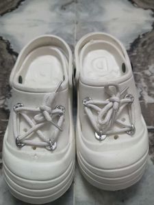 White Croc-style Shoes