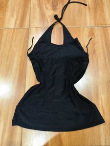 Black Y2K halter neck sparkle top