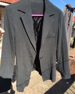 Women Blazer In Grey Charcoal