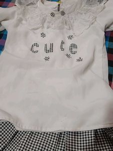 Cute Gingham Skirt and Top Set