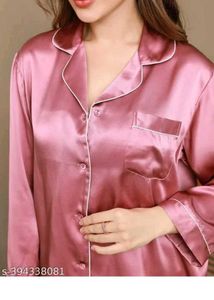 Satin Pajama Set - Pink