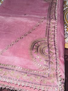Party Wear Muave Embroidered saree
