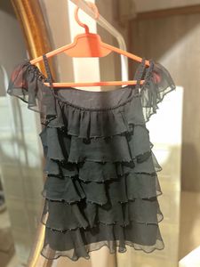 Ruffle &amp; Beads Detail Babydoll Tops