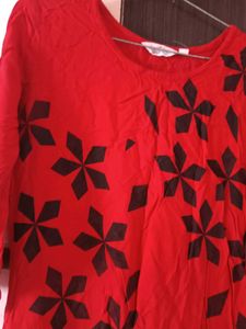 Block And Red Colour Kurti