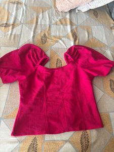 Vibrant Pink Puff Sleeve Top