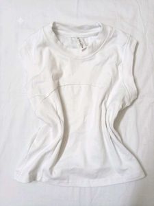 Sleeveless White T-Shirt