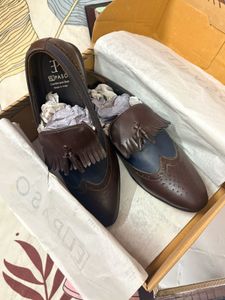 Men's Leather Loafers - Brown &amp; Blue