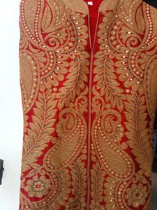 Red & Gold Embroidered Lehenga Set
