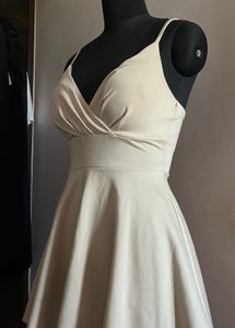 Elegant Cream Wrap Dress