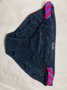 Navy Bikini Bottom with Braided Detail