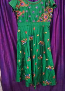 Green Embroidered Ethnic Gown