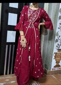 Maroon Ethnic Dress with Jacket
