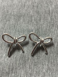 Silver Bow Earrings Set