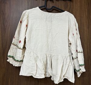 Embroidered Peplum Kurta