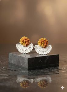 multicolour handmade Crochet Flower Earrings