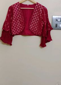 New Maroon Frock(Sleeves Available)
