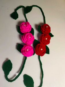 Handmade Crochet Rose gajra set